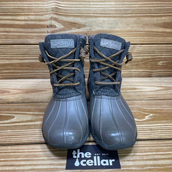 Sperry Womens 6 Boots Saltwater Wool Ankle Winter Booties Gray - Picture 2 of 8